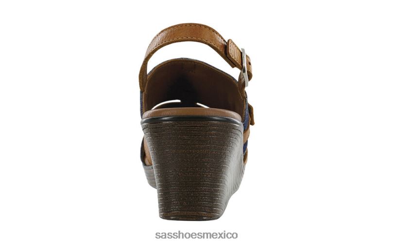 mx SAS mujer versátil sandalias Layla con tira en T y cuña Jean azul LVV46160