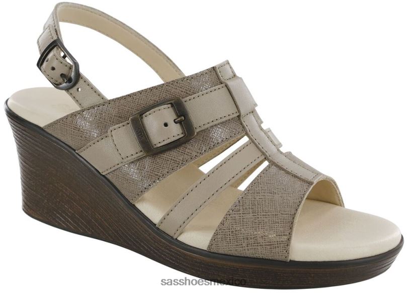 mx SAS mujer versátil sandalias Layla con tira en T y cuña niebla/taupe LVV46161