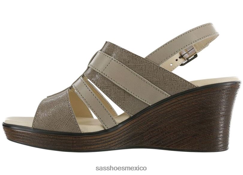 mx SAS mujer versátil sandalias Layla con tira en T y cuña niebla/taupe LVV46161