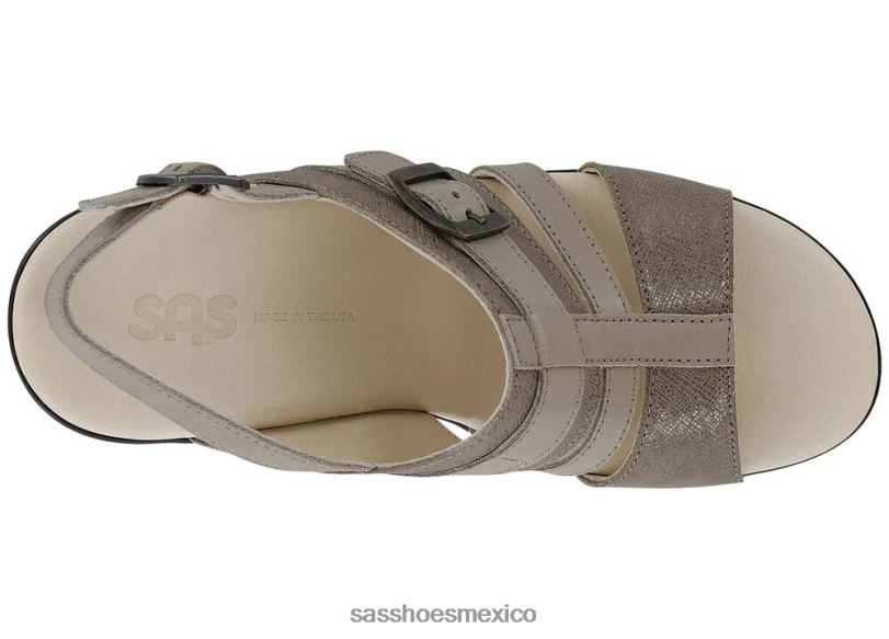 mx SAS mujer versátil sandalias Layla con tira en T y cuña niebla/taupe LVV46161