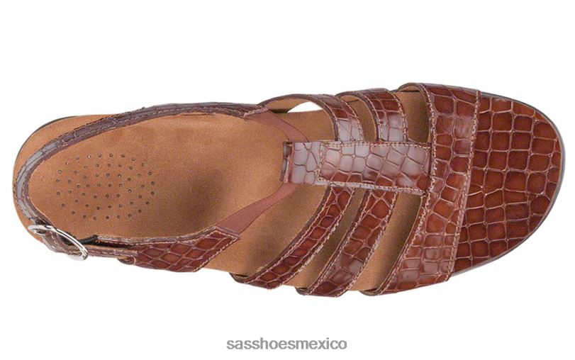 mx SAS mujer versátil sandalias allegro con correa en el talón cocodrilo coñac LVV46123