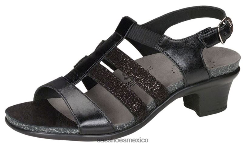 mx SAS mujer versátil sandalias allegro con correa en el talón negro LVV46121