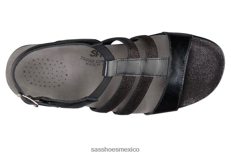 mx SAS mujer versátil sandalias allegro con correa en el talón negro LVV46121