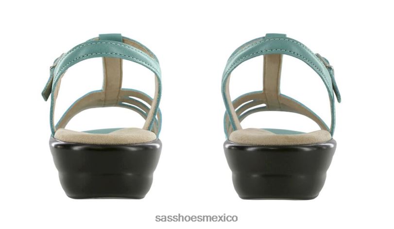 mx SAS mujer versátil sandalias capri con correa en T turquesa/cheurón LVV46147