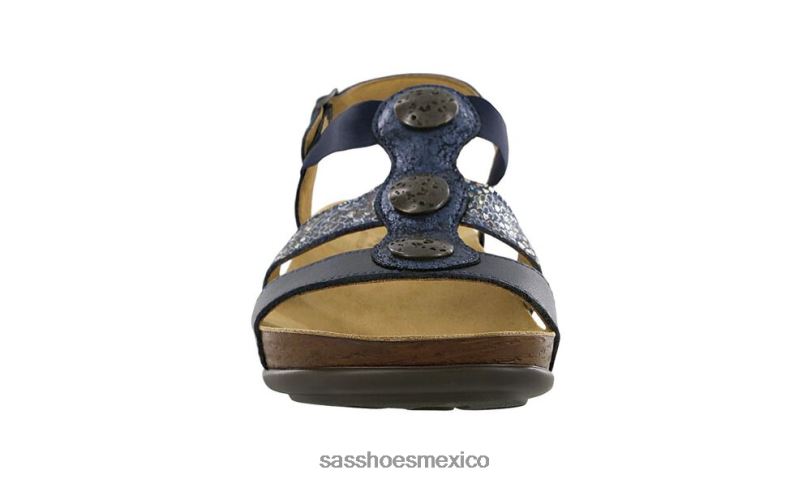 mx SAS mujer versátil sandalias con tira en T y tréboles azul marino multi LVV46159