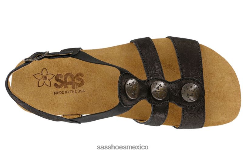 mx SAS mujer versátil sandalias con tira en T y tréboles espacio nerón LVV46158