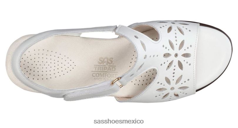 mx SAS mujer versátil sandalias con tira en el talón y motivo de rayos de sol blanco LVV46103