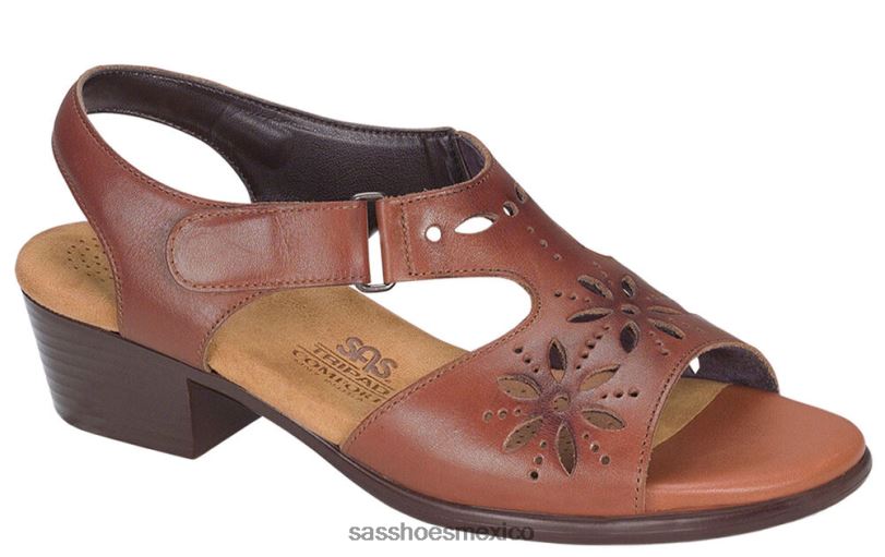 mx SAS mujer versátil sandalias con tira en el talón y motivo de rayos de sol castaña LVV46105