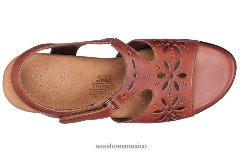 mx SAS mujer versátil sandalias con tira en el talón y motivo de rayos de sol castaña LVV46105