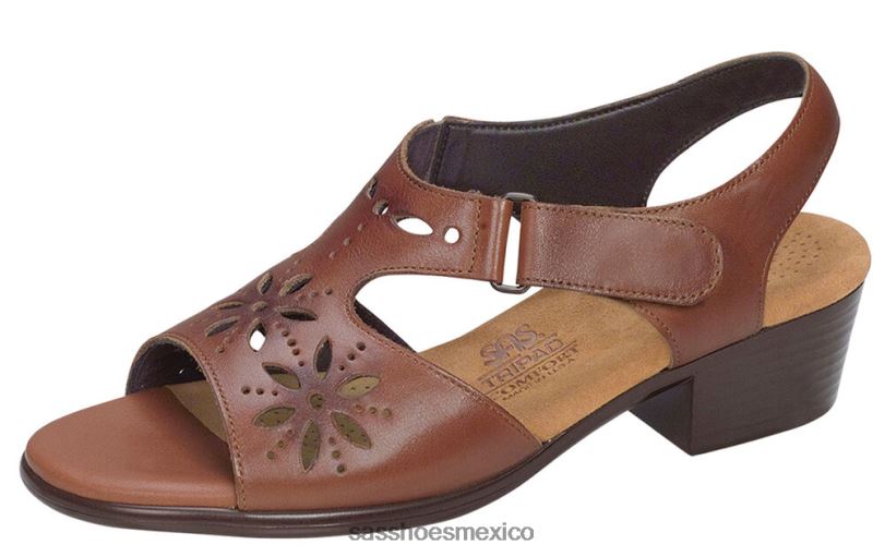 mx SAS mujer versátil sandalias con tira en el talón y motivo de rayos de sol castaña LVV46105