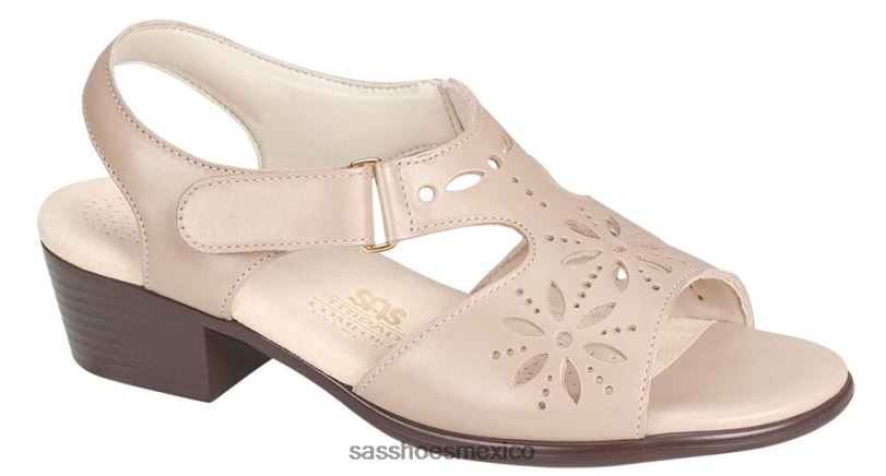 mx SAS mujer versátil sandalias con tira en el talón y motivo de rayos de sol crema LVV46104