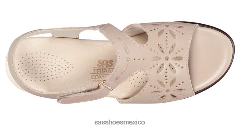 mx SAS mujer versátil sandalias con tira en el talón y motivo de rayos de sol crema LVV46104