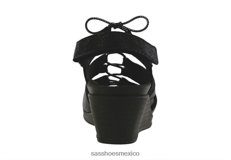 mx SAS mujer versátil sandalias de cuña con cordones sedona negro/brillante LVV46429