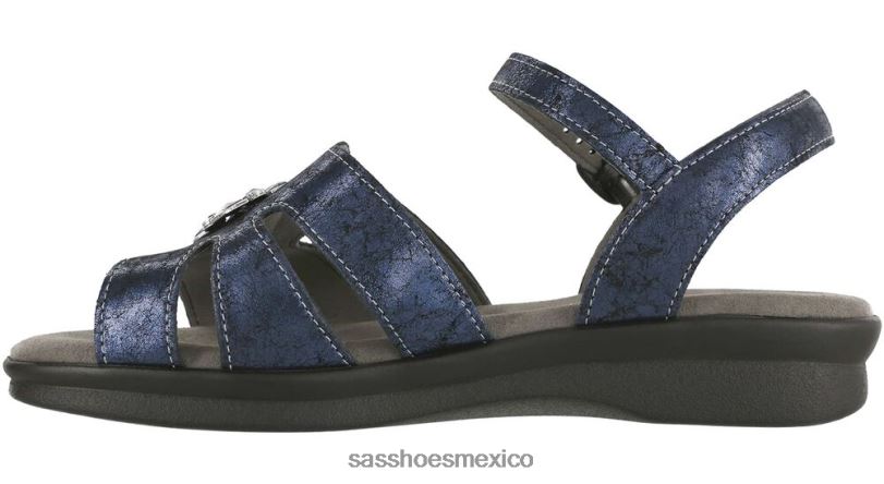 mx SAS mujer versátil sandalias helena con tiras crujido azul marino LVV4691