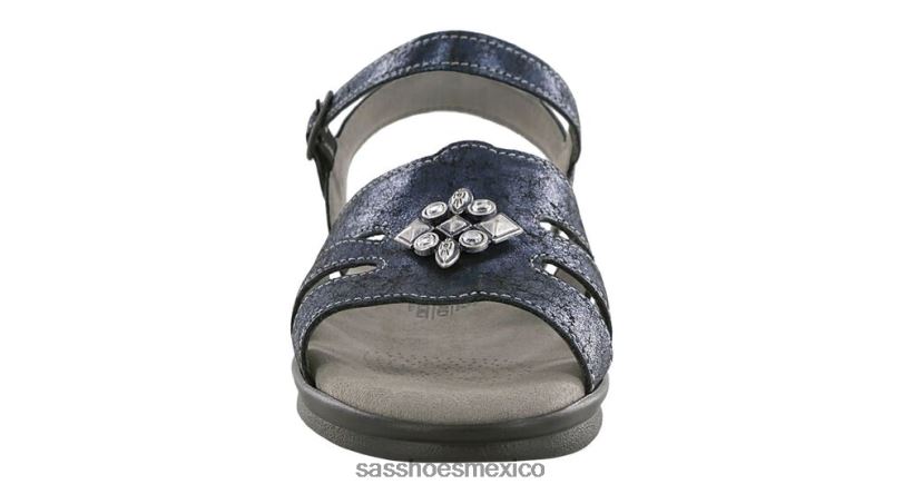 mx SAS mujer versátil sandalias helena con tiras crujido azul marino LVV4691