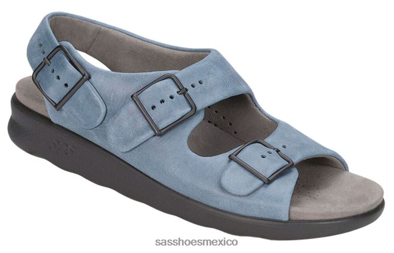 mx SAS mujer versátil sandalias holgadas con correa en el talón mezclilla LVV46113