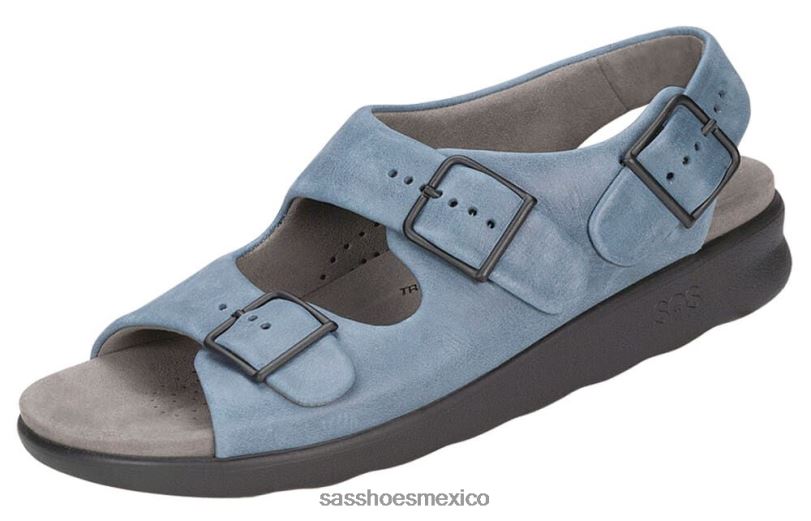 mx SAS mujer versátil sandalias holgadas con correa en el talón mezclilla LVV46113