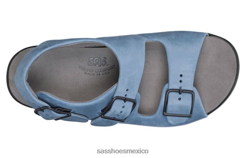 mx SAS mujer versátil sandalias holgadas con correa en el talón mezclilla LVV46113
