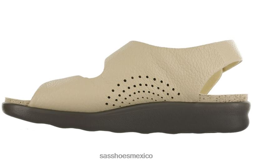 mx SAS mujer versátil sandalias holgadas con correa en el talón natural LVV46112