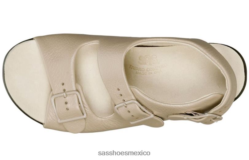 mx SAS mujer versátil sandalias holgadas con correa en el talón natural LVV46112