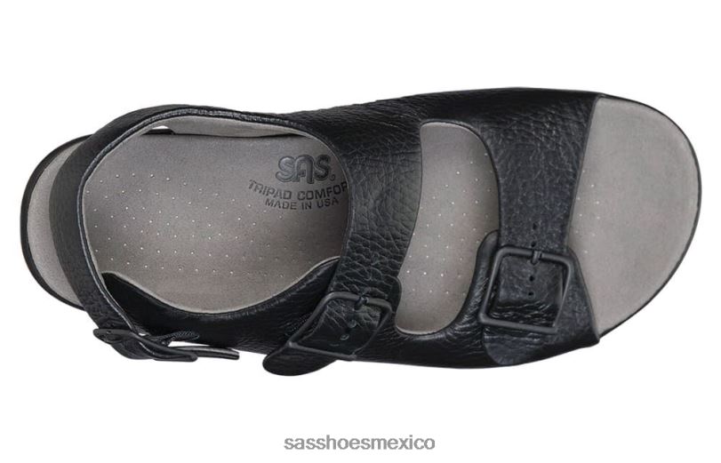 mx SAS mujer versátil sandalias holgadas con correa en el talón negro LVV46115