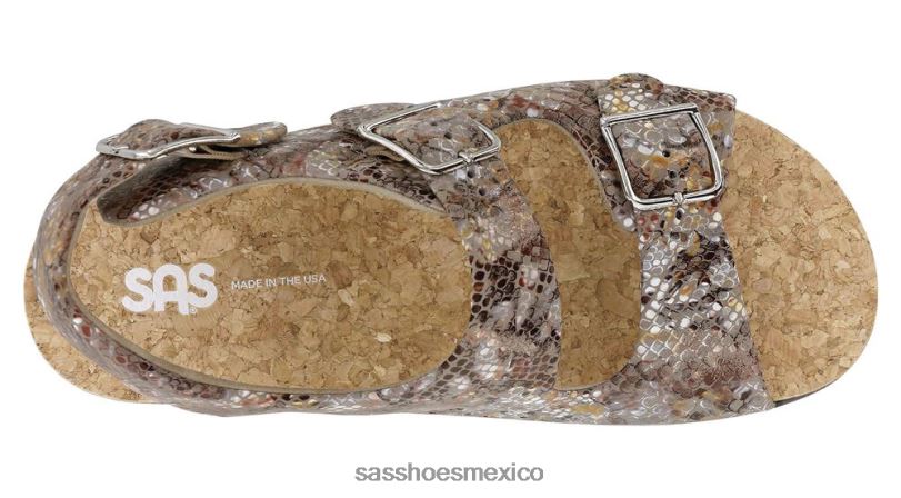 mx SAS mujer versátil sandalias holgadas con correa en el talón topo multiserpiente LVV46117