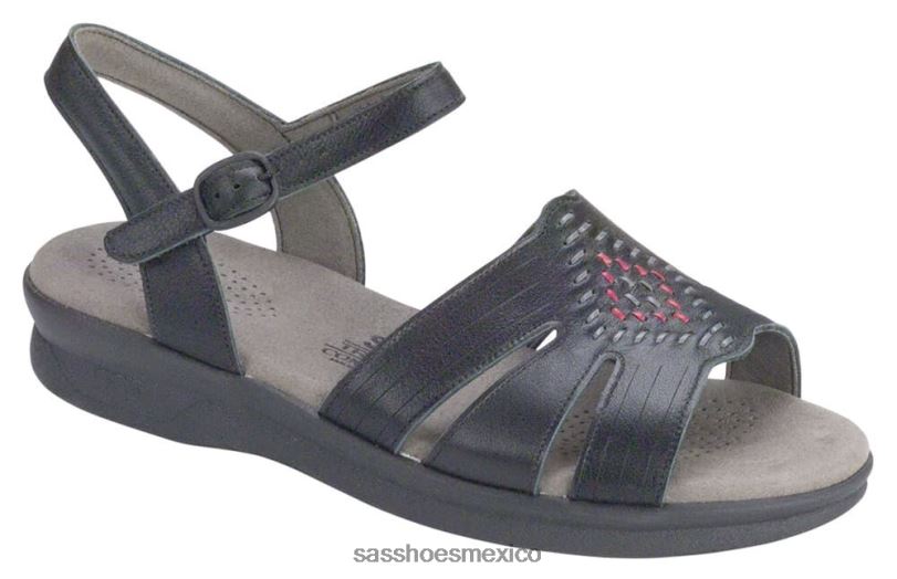 mx SAS mujer versátil sandalias huarache con tiras de cuarto negro LVV4665