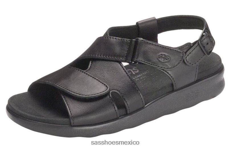 mx SAS mujer versátil sandalias huggy con tiras cruzadas negro LVV46167