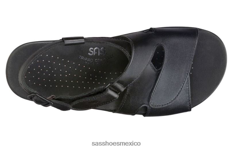 mx SAS mujer versátil sandalias huggy con tiras cruzadas negro LVV46167
