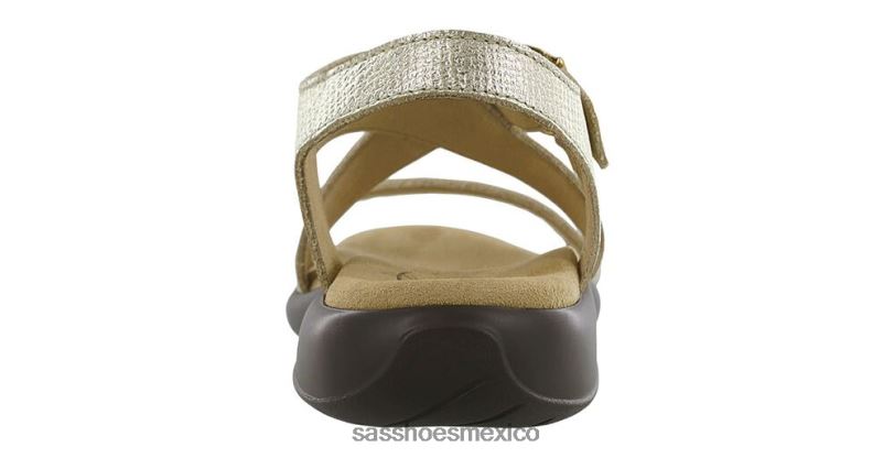 mx SAS mujer versátil sandalias laguna con tiras cruzadas lino dorado LVV46170