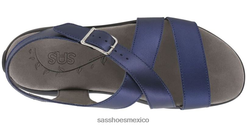 mx SAS mujer versátil sandalias laguna con tiras cruzadas perlado azul LVV46172