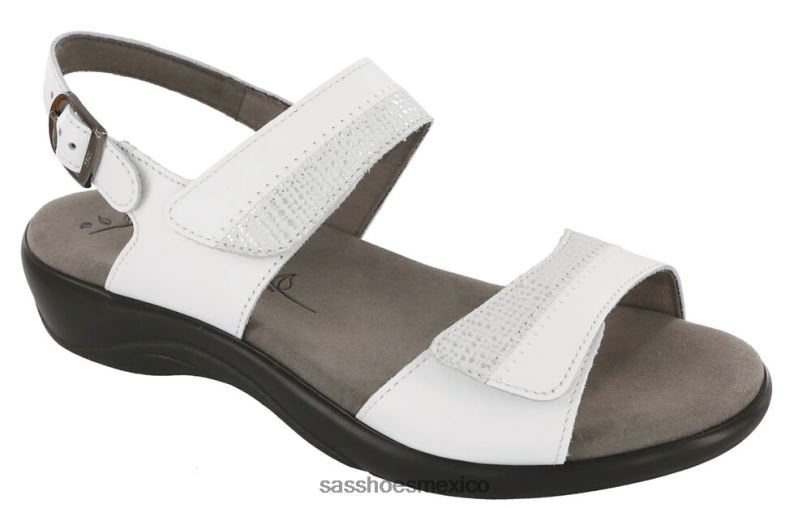mx SAS mujer versátil sandalias nudu con correa en el talón blanco LVV4697