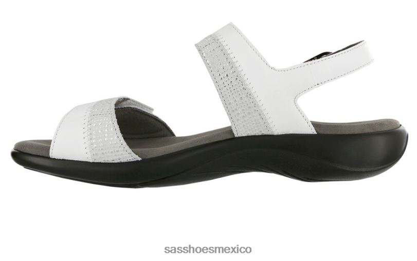 mx SAS mujer versátil sandalias nudu con correa en el talón blanco LVV4697