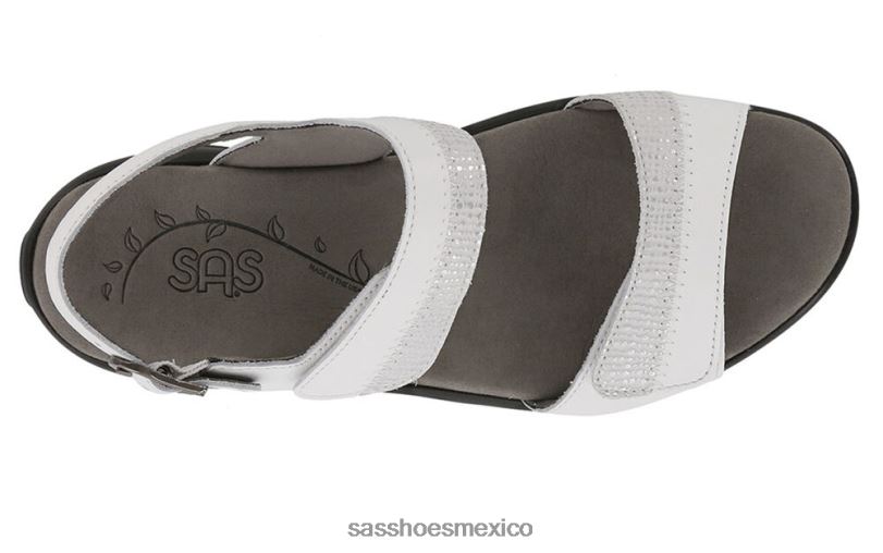 mx SAS mujer versátil sandalias nudu con correa en el talón blanco LVV4697