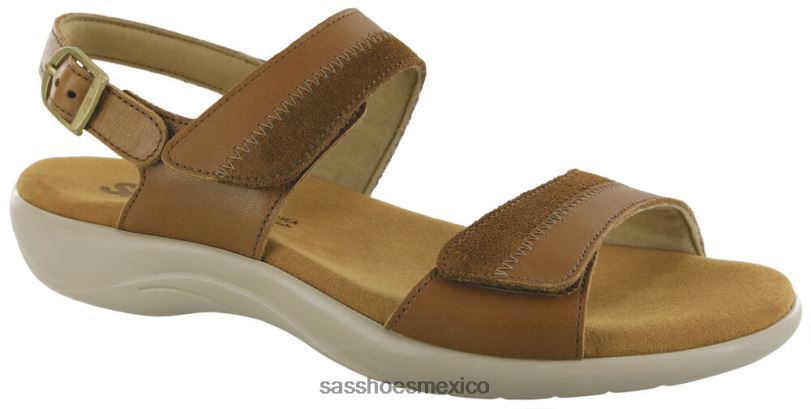 mx SAS mujer versátil sandalias nudu con correa en el talón color avellana LVV46101