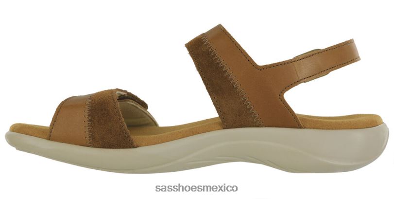 mx SAS mujer versátil sandalias nudu con correa en el talón color avellana LVV46101