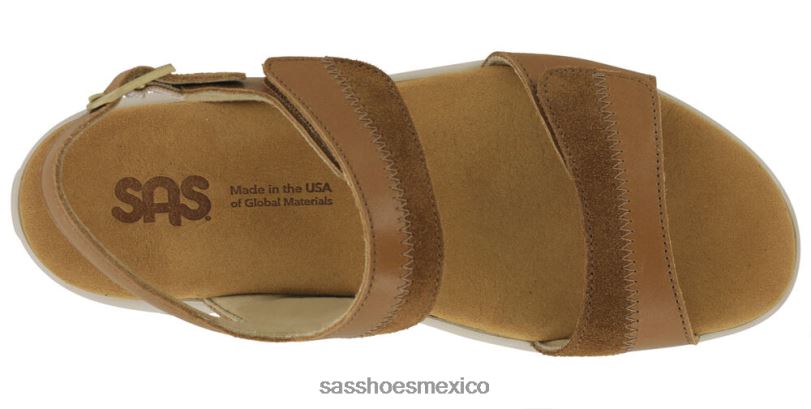 mx SAS mujer versátil sandalias nudu con correa en el talón color avellana LVV46101