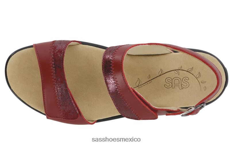 mx SAS mujer versátil sandalias nudu con correa en el talón rubí/cabernet LVV46100
