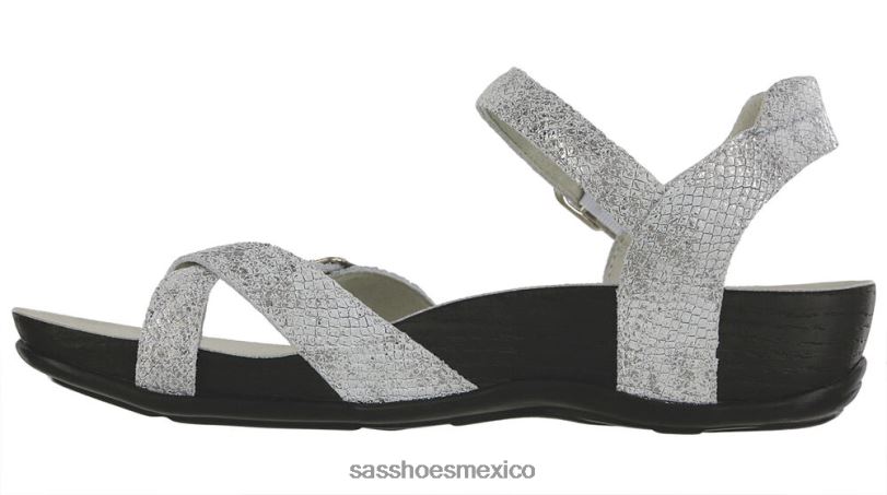 mx SAS mujer versátil sandalias pampa con lazo en el dedo plata LVV46136