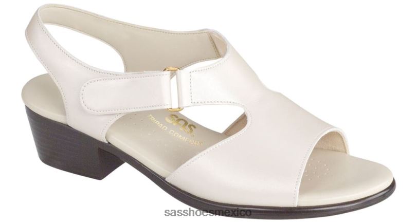 mx SAS mujer versátil sandalias suntimer con correa en el talón hueso de perla LVV46126