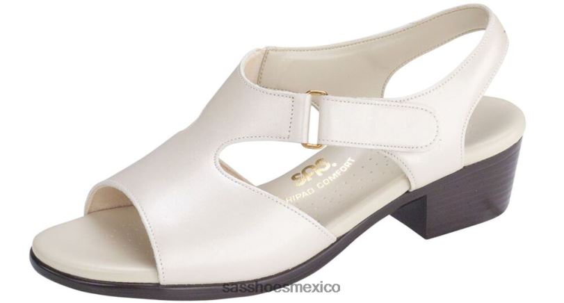 mx SAS mujer versátil sandalias suntimer con correa en el talón hueso de perla LVV46126