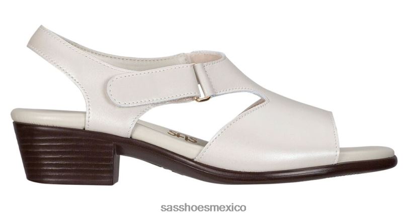 mx SAS mujer versátil sandalias suntimer con correa en el talón hueso de perla LVV46126