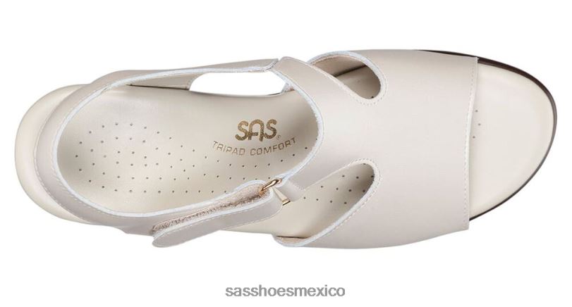 mx SAS mujer versátil sandalias suntimer con correa en el talón hueso de perla LVV46126