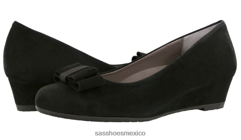 mx SAS mujer inspirado bomba de cuña audrey ante negro LVV46412