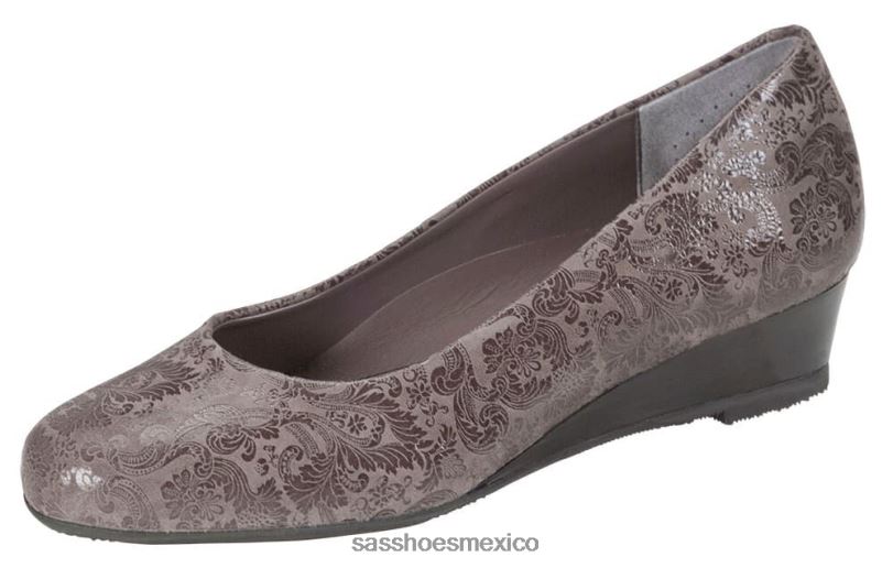 mx SAS mujer inspirado bomba de cuña sofía gris LVV46317