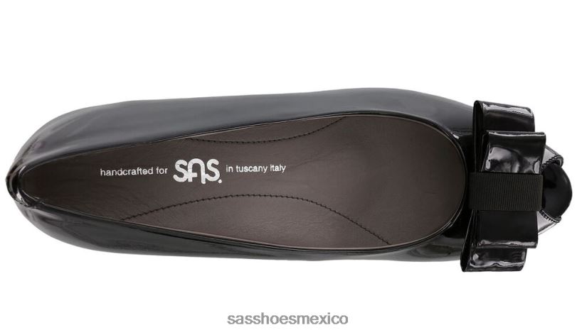 mx SAS mujer inspirado cuña peep toe ava charol negro LVV46401