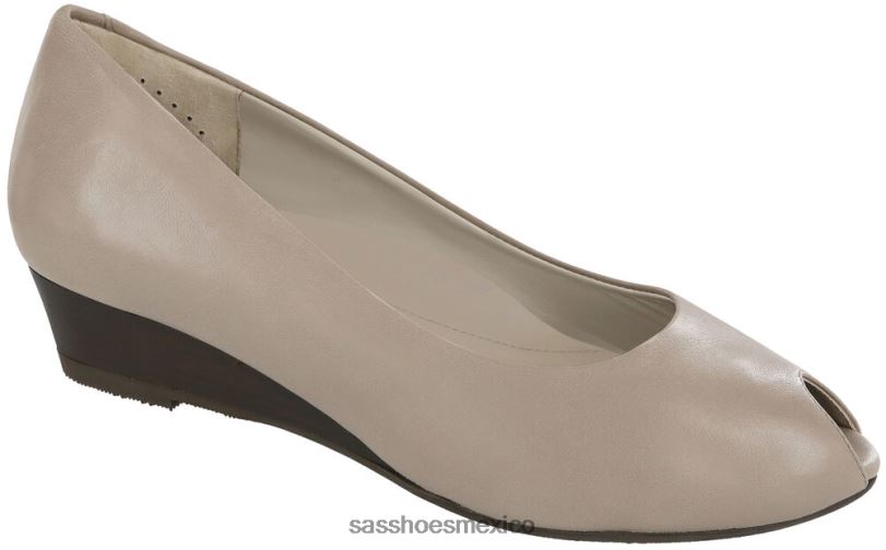 mx SAS mujer inspirado cuña scarlett peep toe champiñón LVV46372