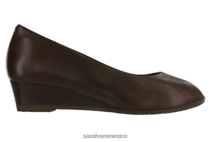 mx SAS mujer inspirado cuña scarlett peep toe marrón LVV46374