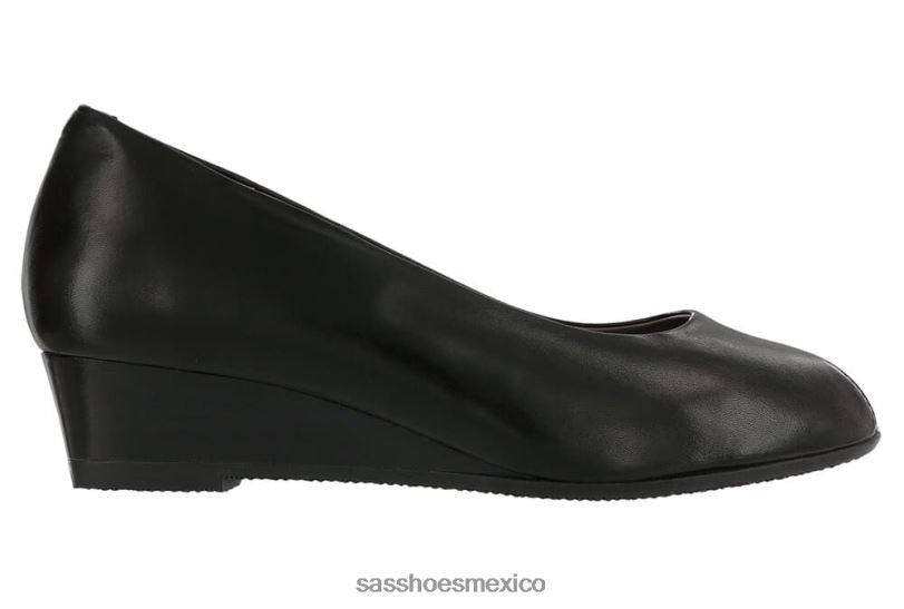 mx SAS mujer inspirado cuña scarlett peep toe negro LVV46345