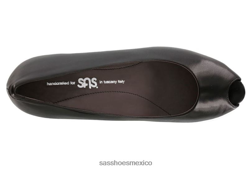 mx SAS mujer inspirado cuña scarlett peep toe negro LVV46345